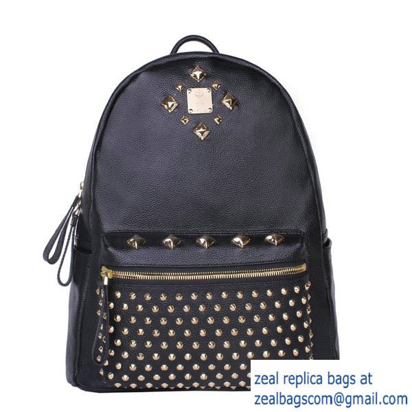 High Quality Replica MCM Stark Special Backpack Medium MC1935 Black - Click Image to Close